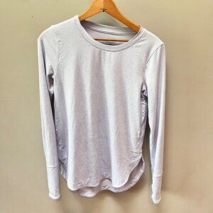 Athleta Women's XS Long Sleeve Top Light‎ Blue Polyester Spandex Blend